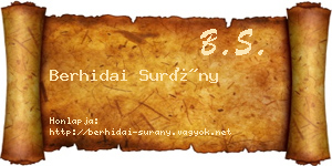 Berhidai Surány névjegykártya